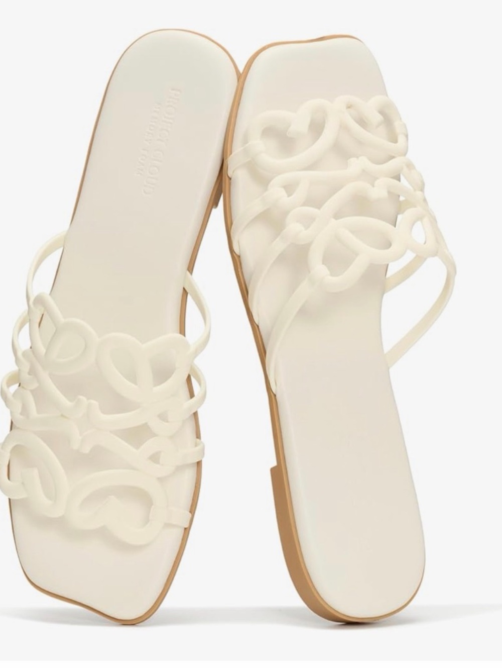 white Strap Slide Sandals